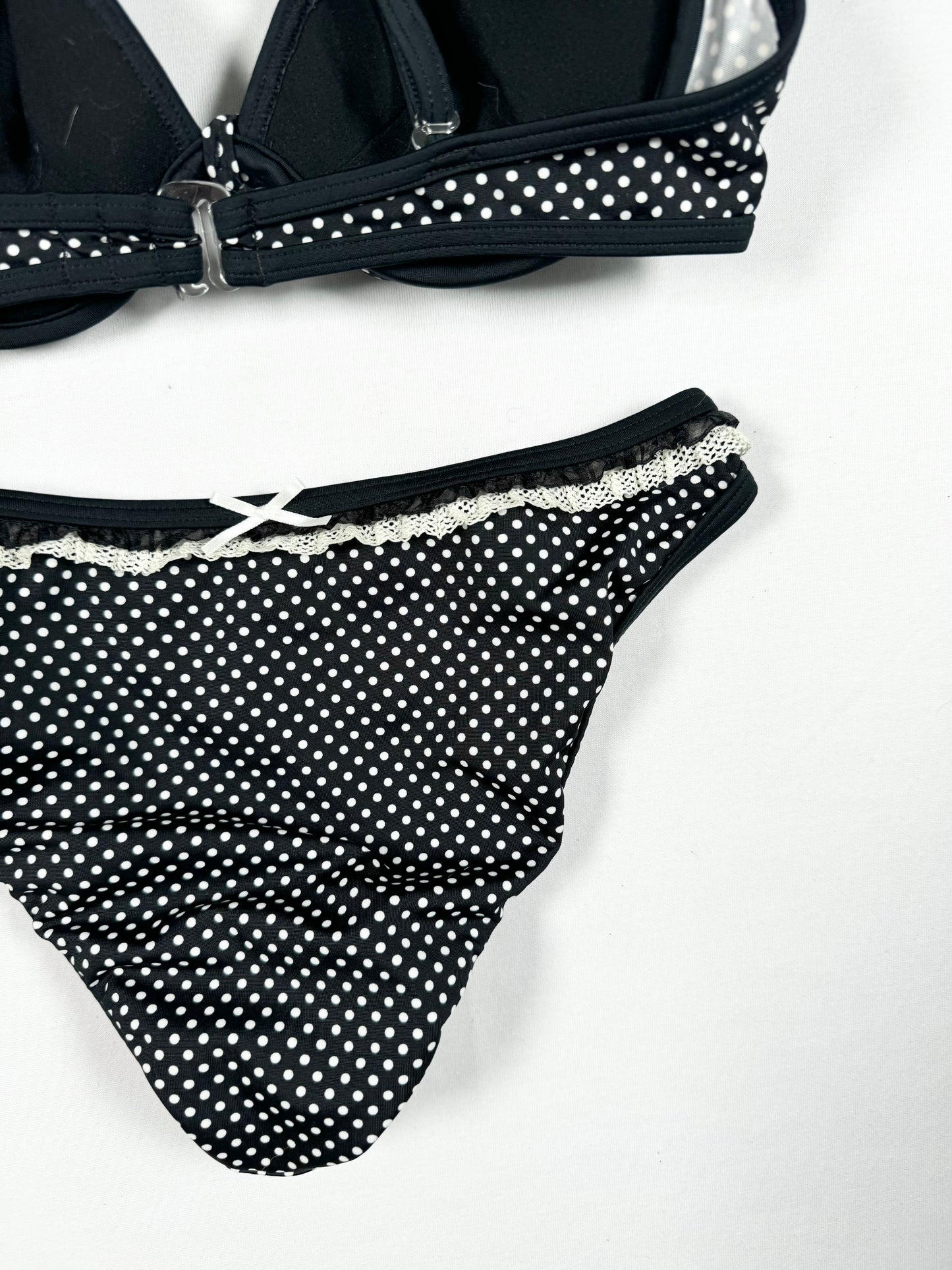 Polka Dot Bow Bikini + Skirt Set