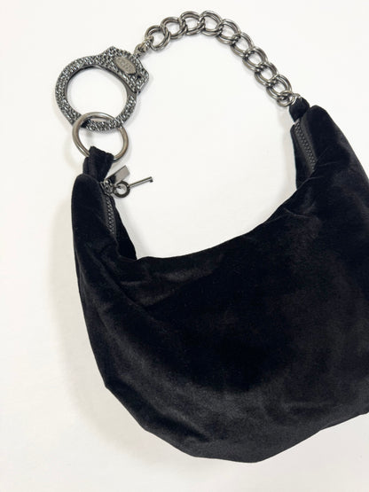 Cuffz By Linz Black Velvet Diamante Cuff Bag ♡