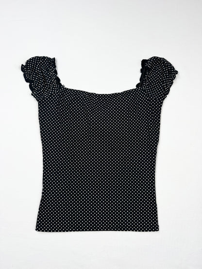 Polka Dot Babydoll Top ♡ S