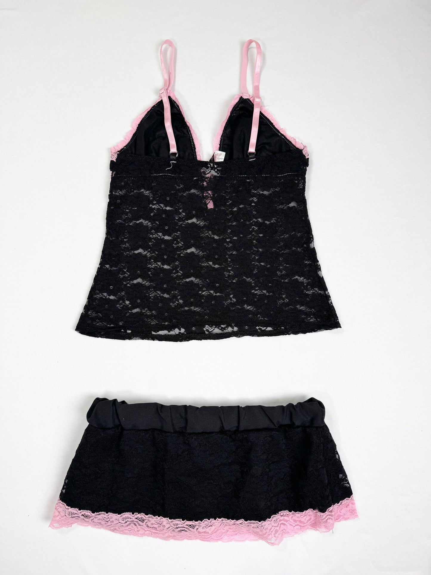 Black & Pink Lace Cami Set ♡ XS