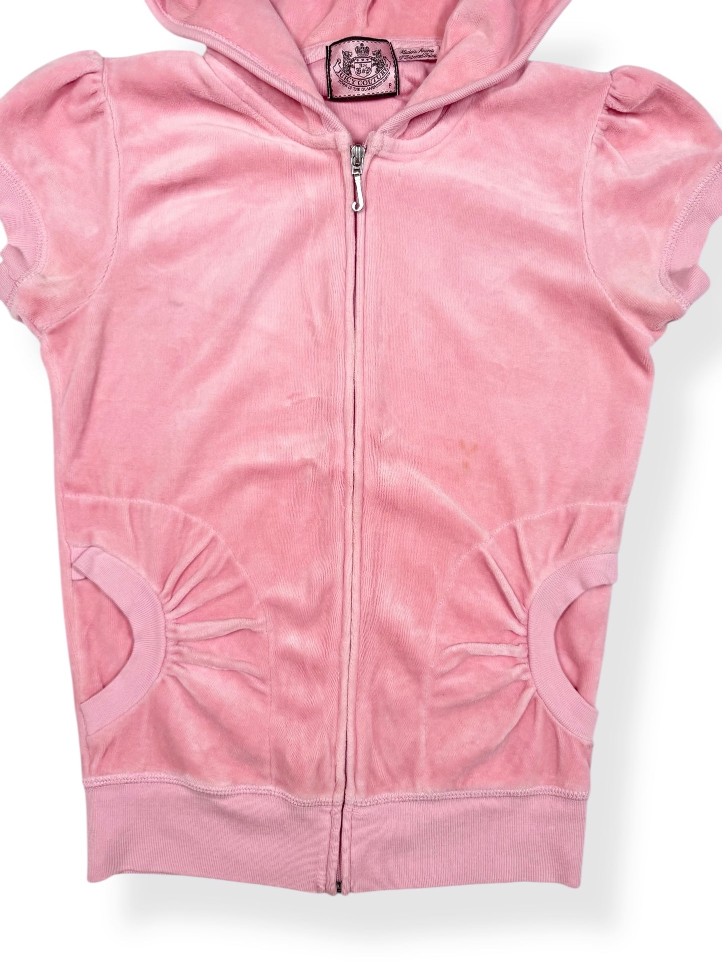 Juicy Couture Pink Short Sleeved Hoodie ♡ Size XS