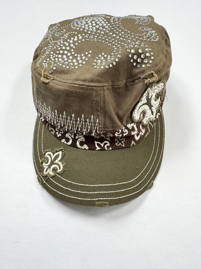 Green Diamanté Cross Cap ♡
