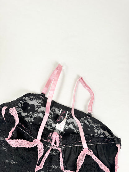 Black & Pink Lace Cami Set ♡ XS