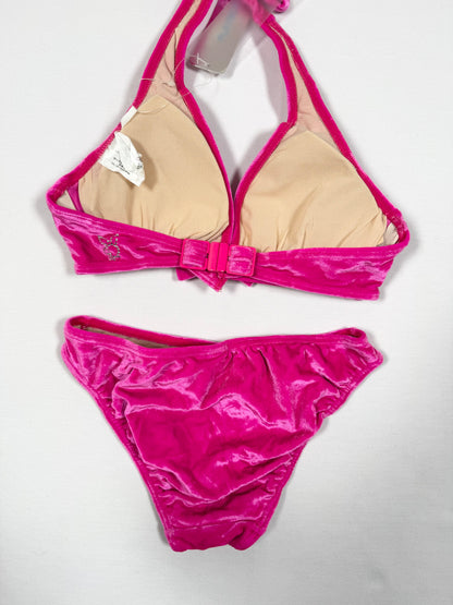 Playboy Pink Velour Bikini & Skirt Set