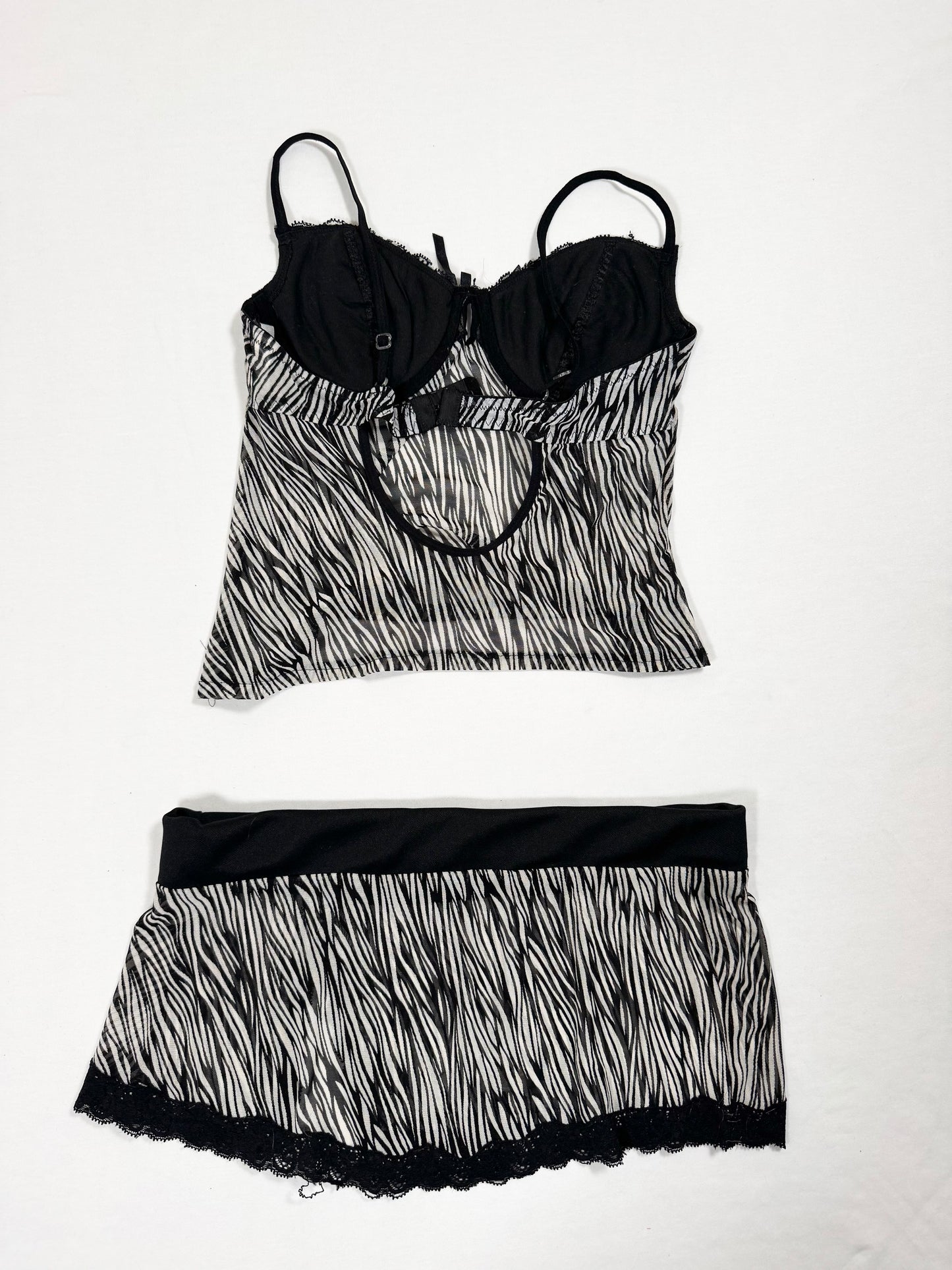 Rampage Zebra Micromesh Cami Set ♡ M