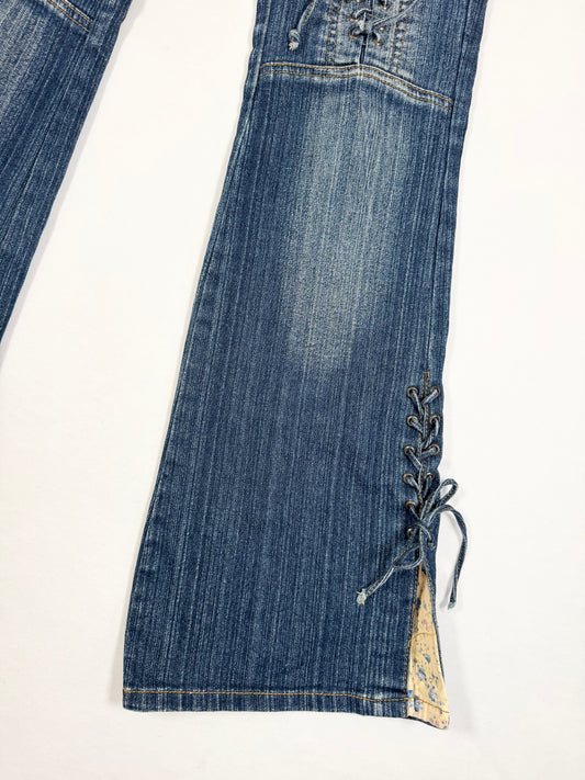 Lace Up Flared Jeans ☆ S