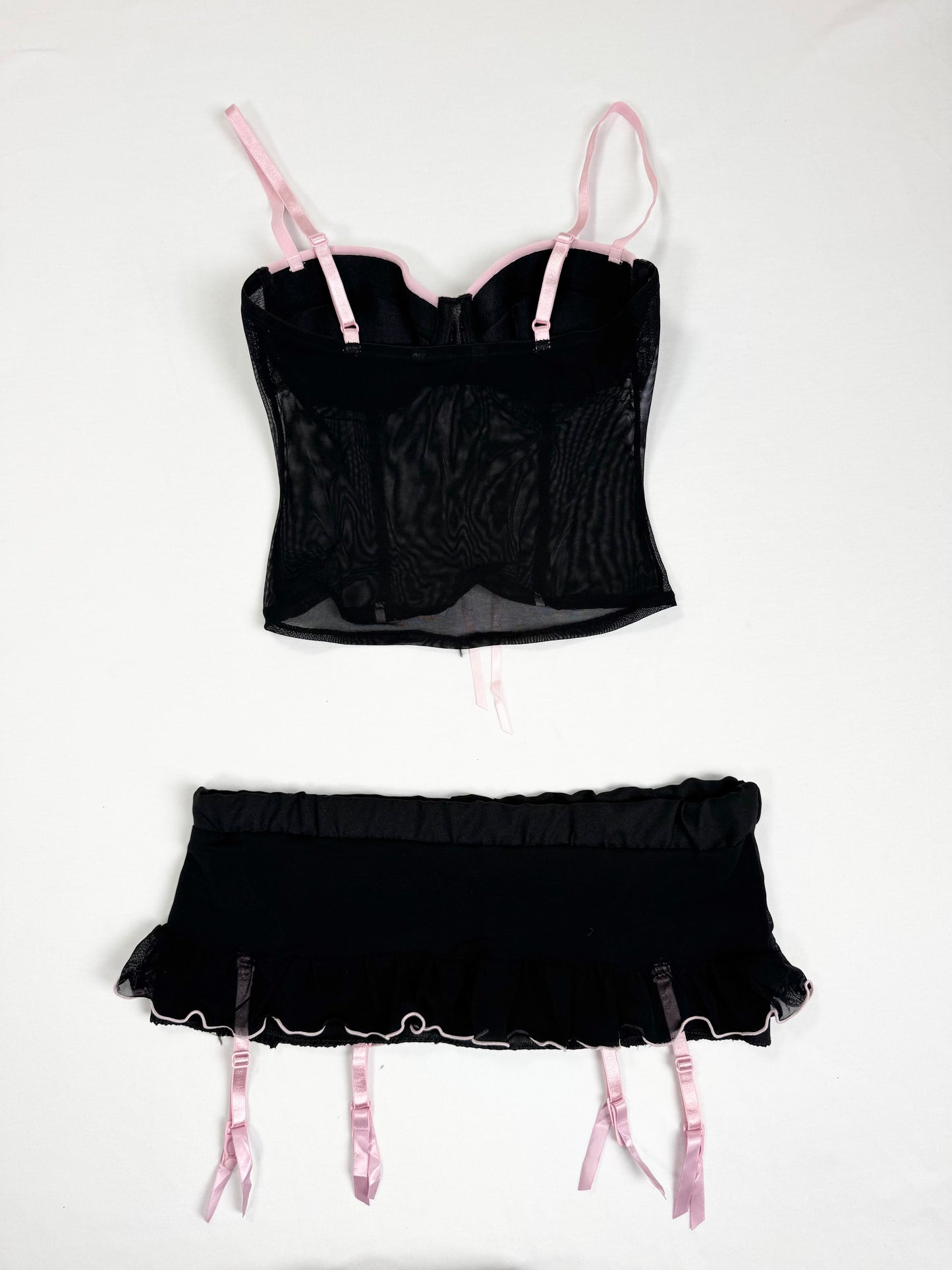 Black Pink Trim Cami Set ♡ XS