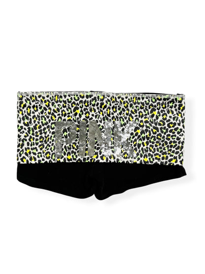PINK Green Leopard Fold Over Shorts ♡ XS/S