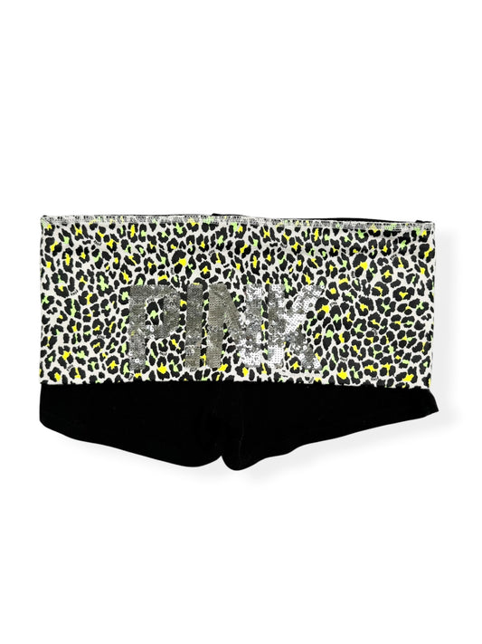 PINK Green Leopard Fold Over Shorts ♡ XS/S