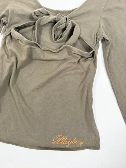 Playboy Tie Back Long Sleeved Top ♡ S/M