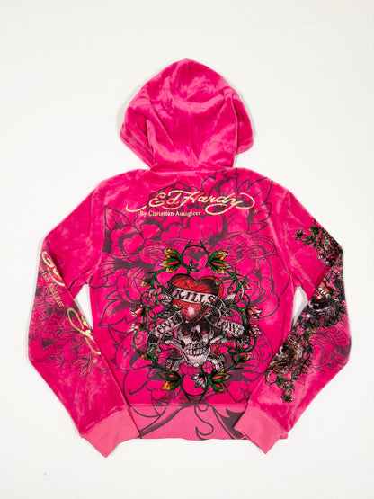 Pink Velour Ed Hardy Tracksuit
