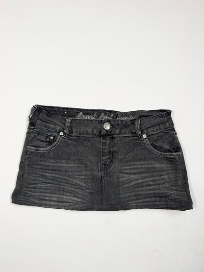 Cross Black Denim Mini Skirt ♡ S/M