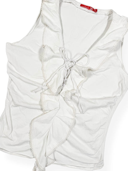 Lace Up Ruffle Tank ♡ Size M