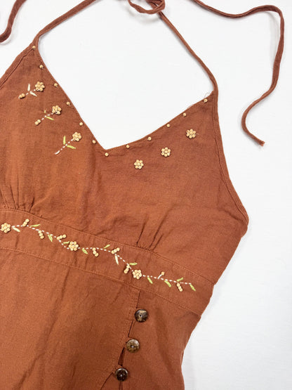 Brown Boho Halter ♡ M