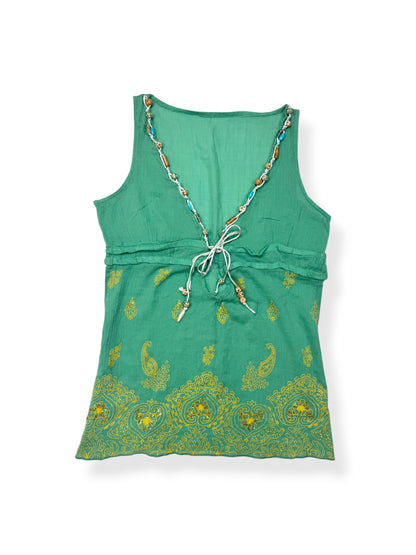 Green Paisley Tank ♡ M
