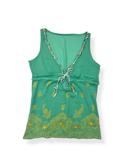 Green Paisley Tank ♡ M