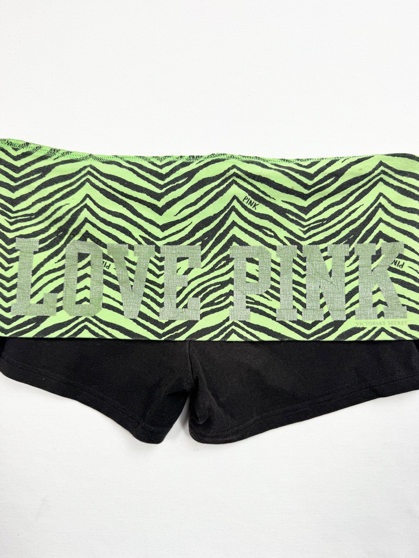 Green Zebra Fold Over Shorts ♡ XS/S
