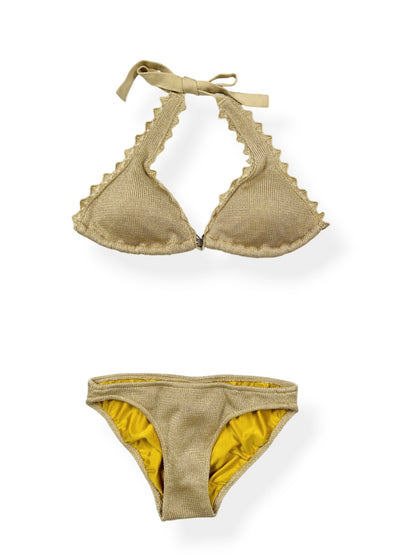 Gold Knit Playboy Bikini & Shorts Set ♡ XS