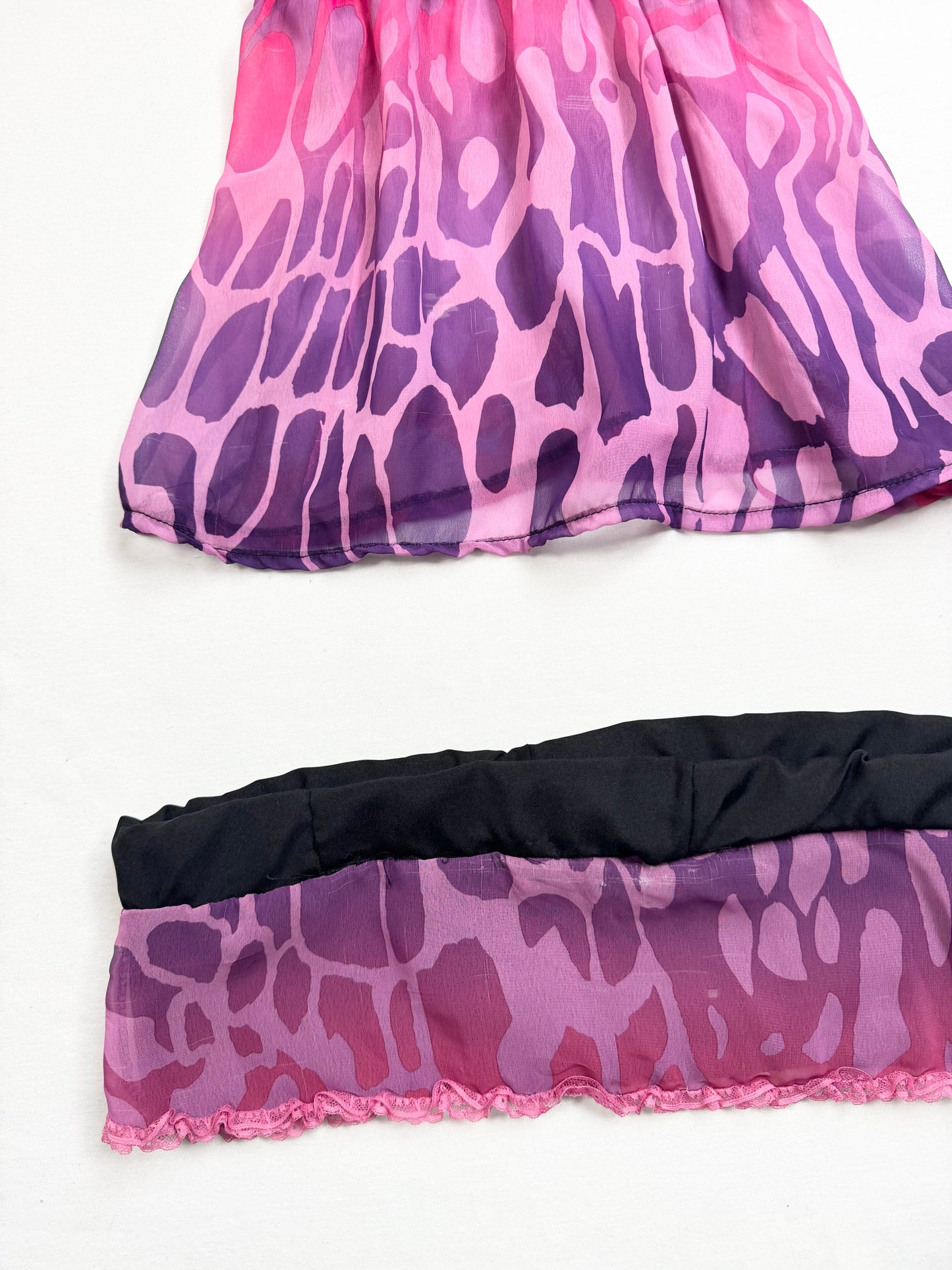 La Senza Purple & Pink Leopard Cami Skirt Set ♡ XS