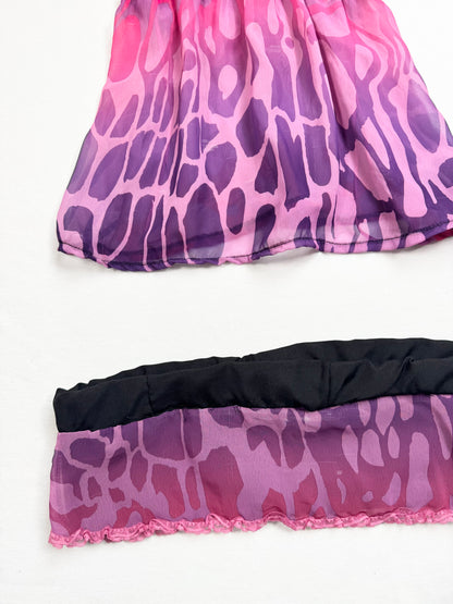 La Senza Purple & Pink Leopard Cami Skirt Set ♡ XS