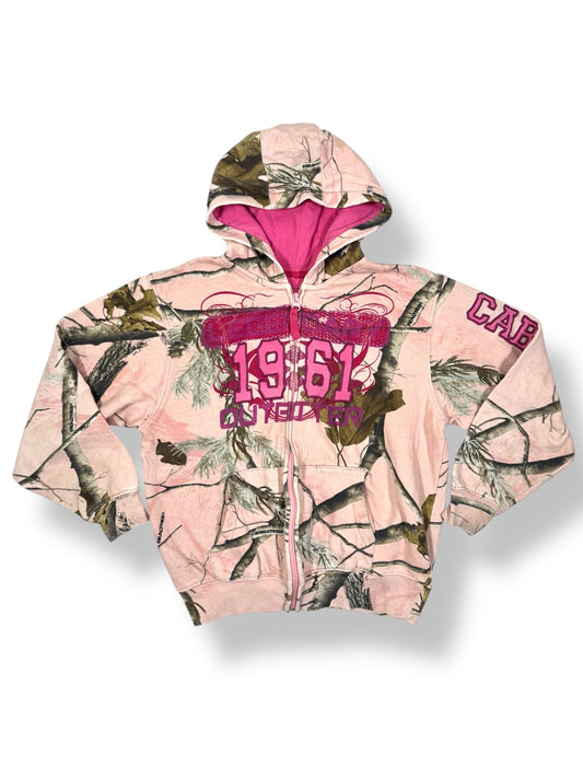 Pink Real Tree Zip Up Hoodie