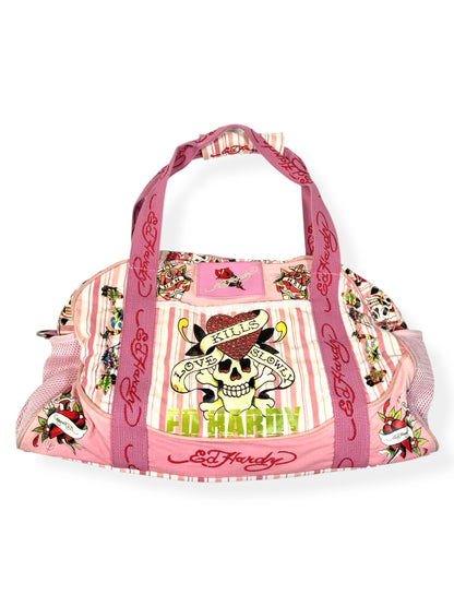Pink Ed Hardy Duffle Bag