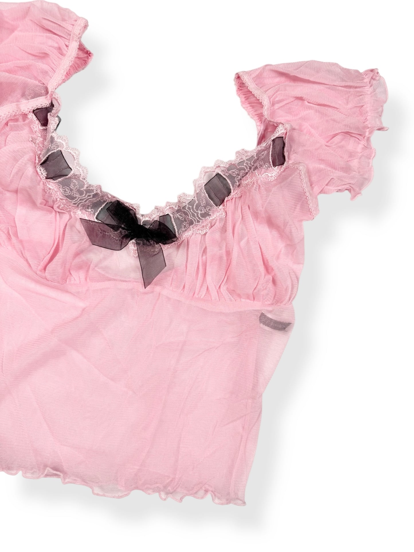 Leg Avenue Mesh Milkmaid Top ♡ Size M