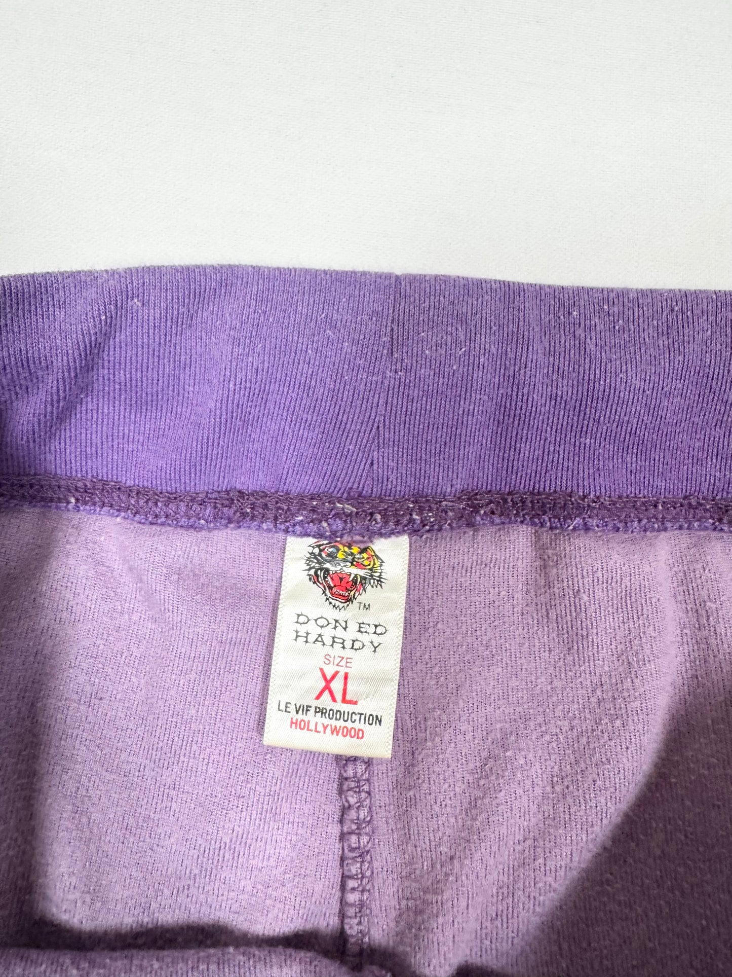 Ed Hardy Purple Velour Trackpants ♡ Size S