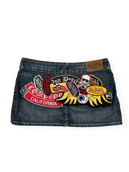 Von Dutch Patch Mini Skirt ♡ Size S