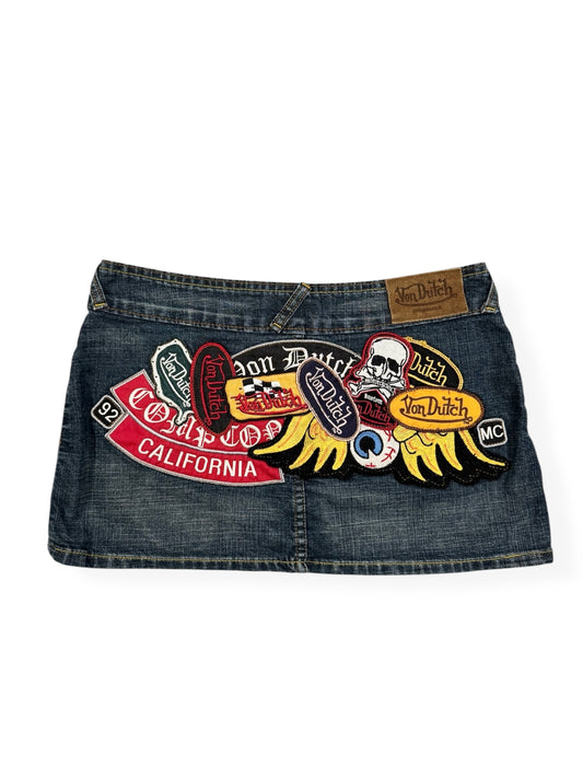 Von Dutch Patch Mini Skirt ♡ Size S