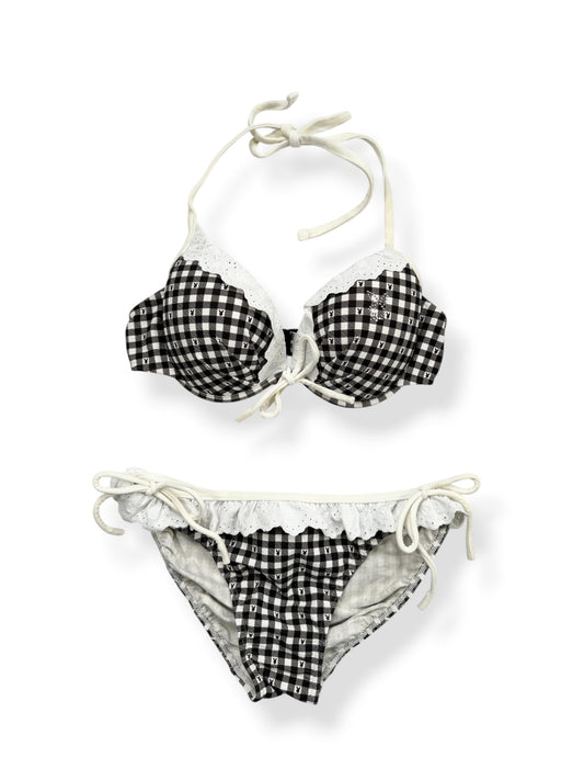 Playboy Black & White Plaid Bikini ♡ XS