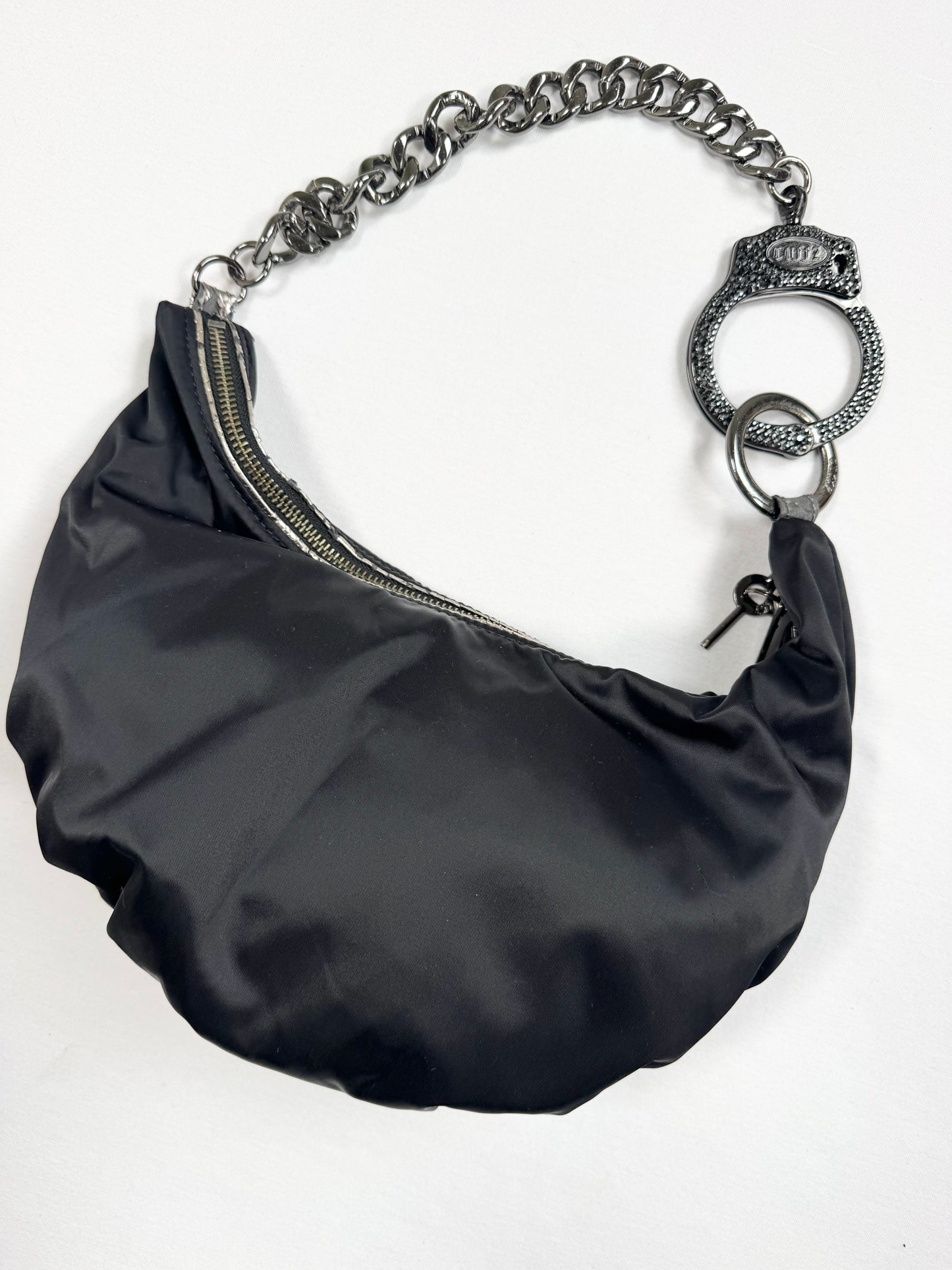 Black Diamanté Cuffz Bag ♡