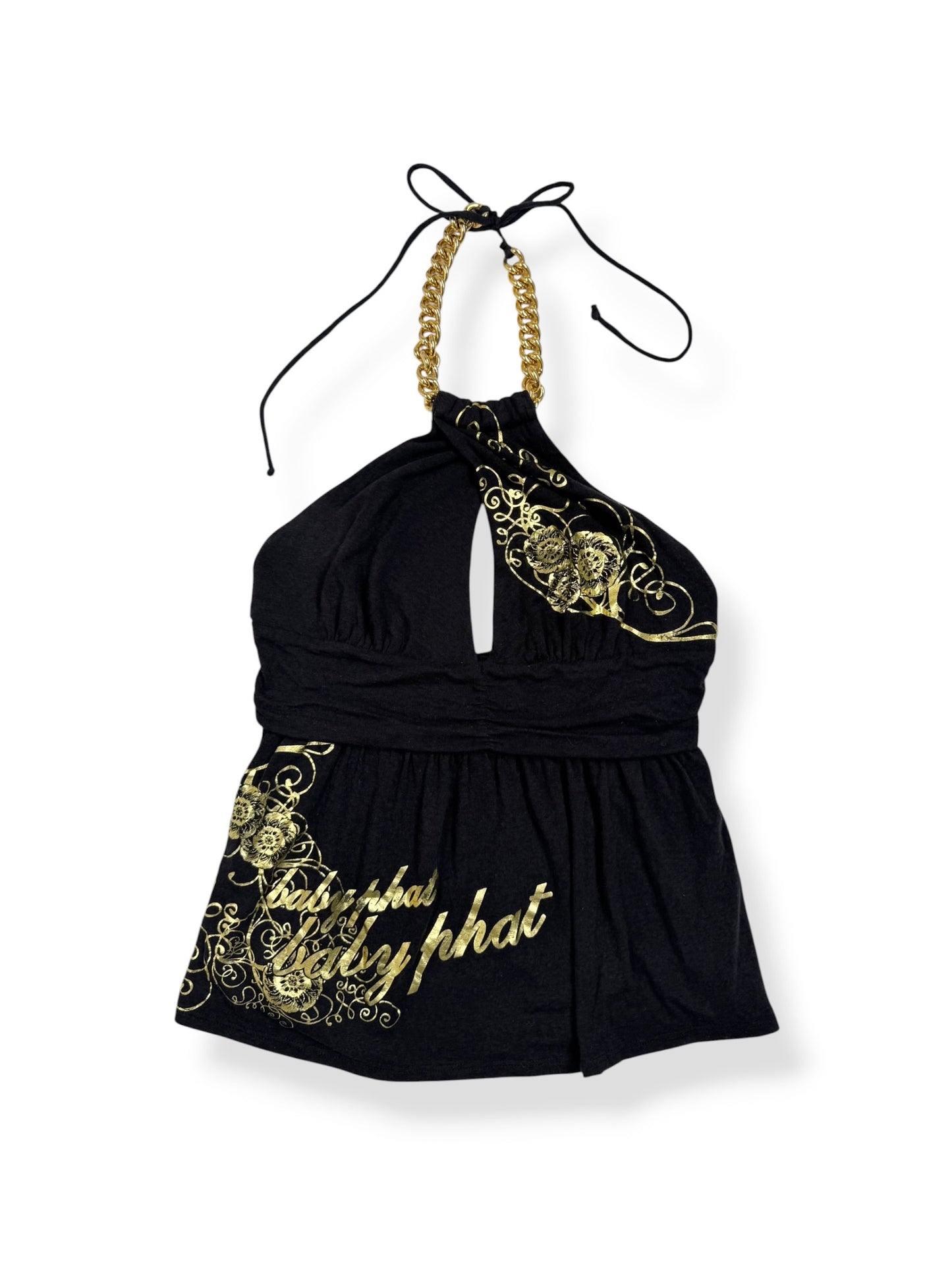 Baby Phat Black & Gold Chain Halter ♡ M