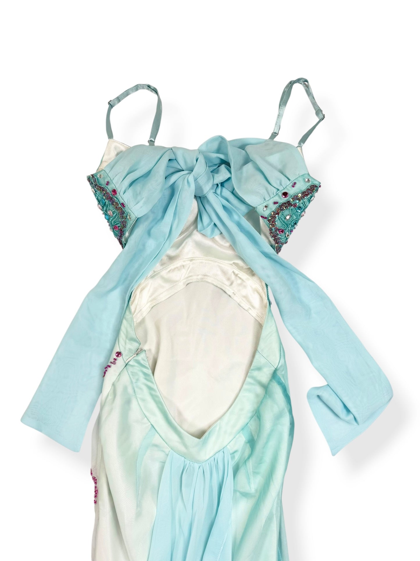 Butterfly Blue & Pink Ombré Silk Maxi Dress ♡ XXS/XS