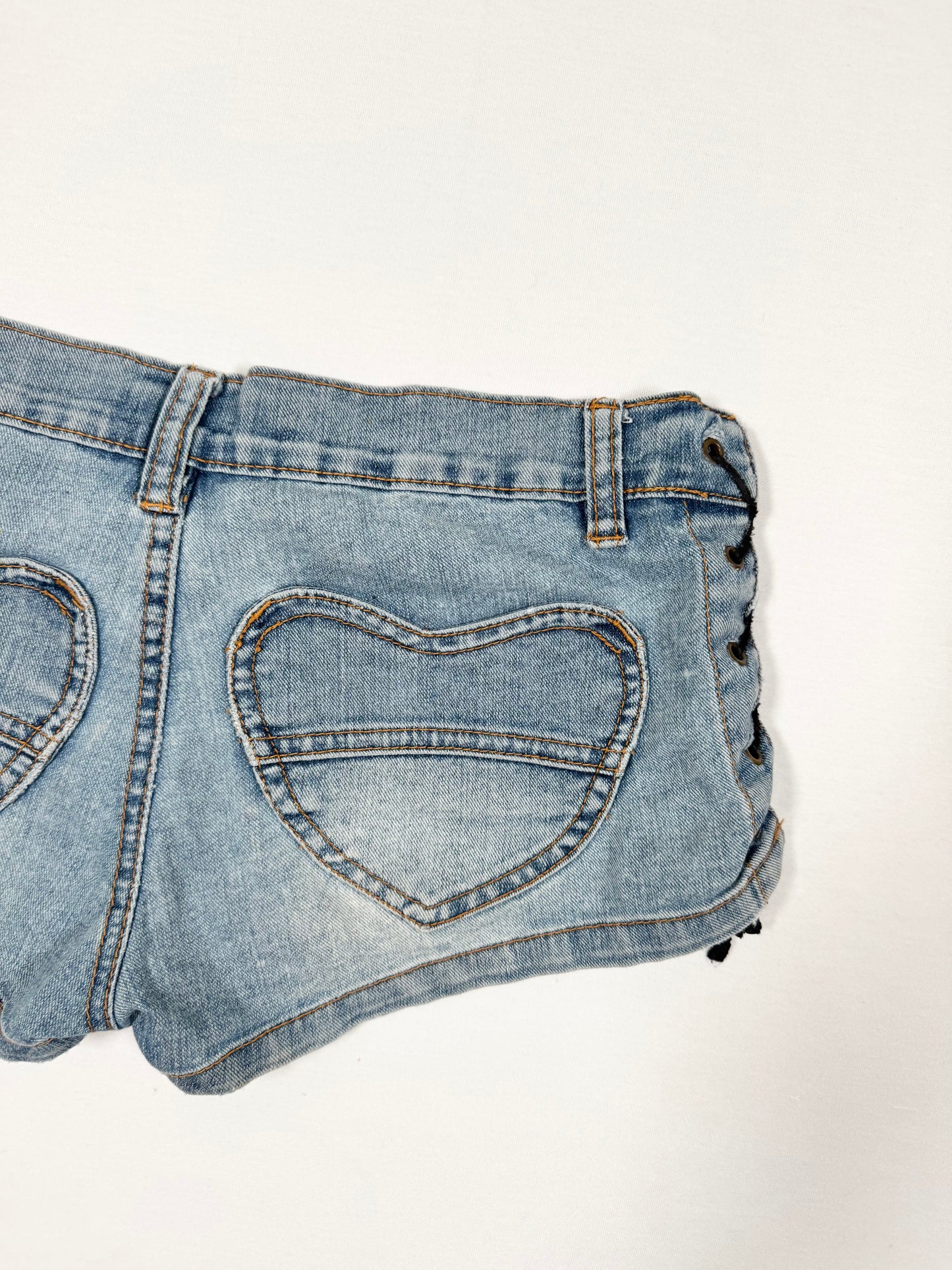 Heart Lace Up Side Micro Shorts