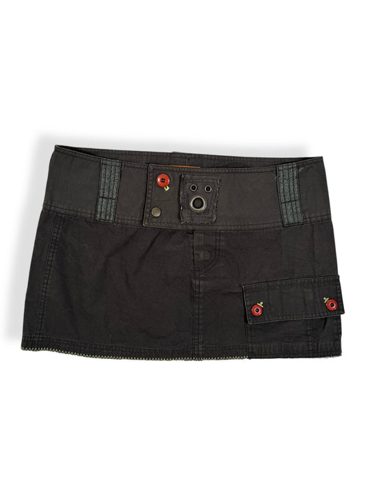 Grey O Ring Mini Skirt
