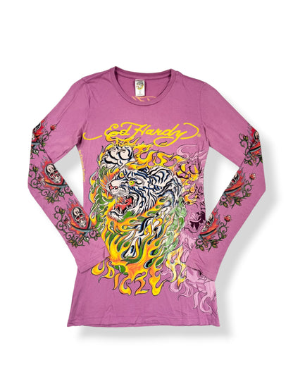 Purple Ed Hardy Long Sleeved Top ♡ S