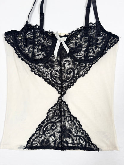 Black + White Bustier Cami