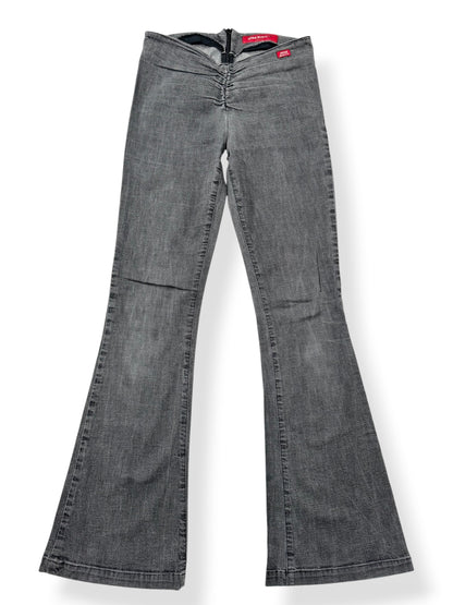 Miss Sixty Grey Denim Ruched Flared Jeans ♡ 25”