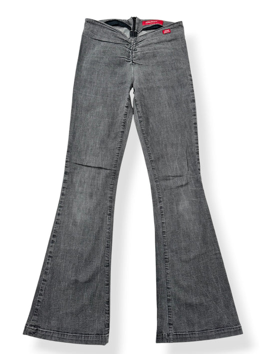 Miss Sixty Grey Denim Ruched Flared Jeans ♡ 25”