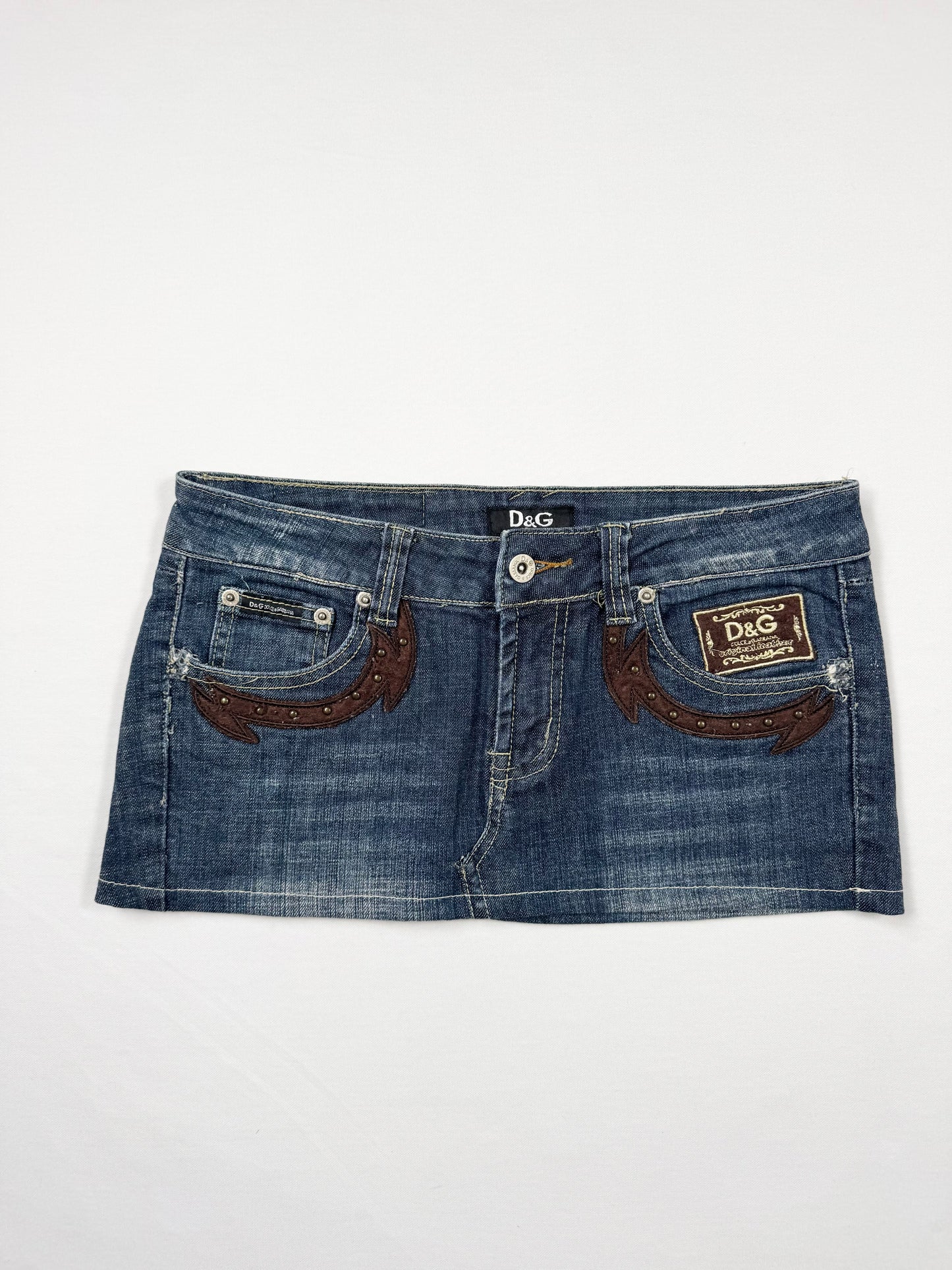 D&G Western Logo Mini Skirt ♡ S