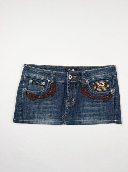 D&G Western Logo Mini Skirt ♡ S