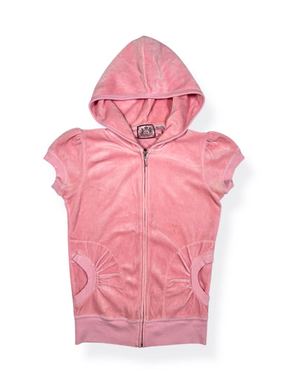 Juicy Couture Pink Short Sleeved Hoodie ♡ Size XS