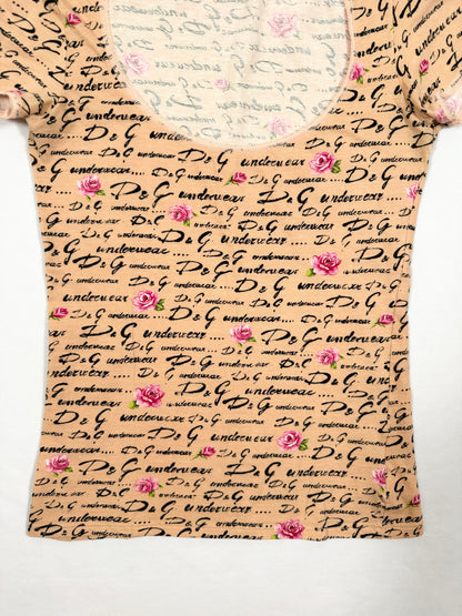 D&G Logo Rose Tee