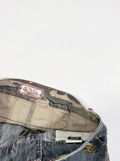 Von Dutch Camo Pleated Mini Skirt ♡ Size S