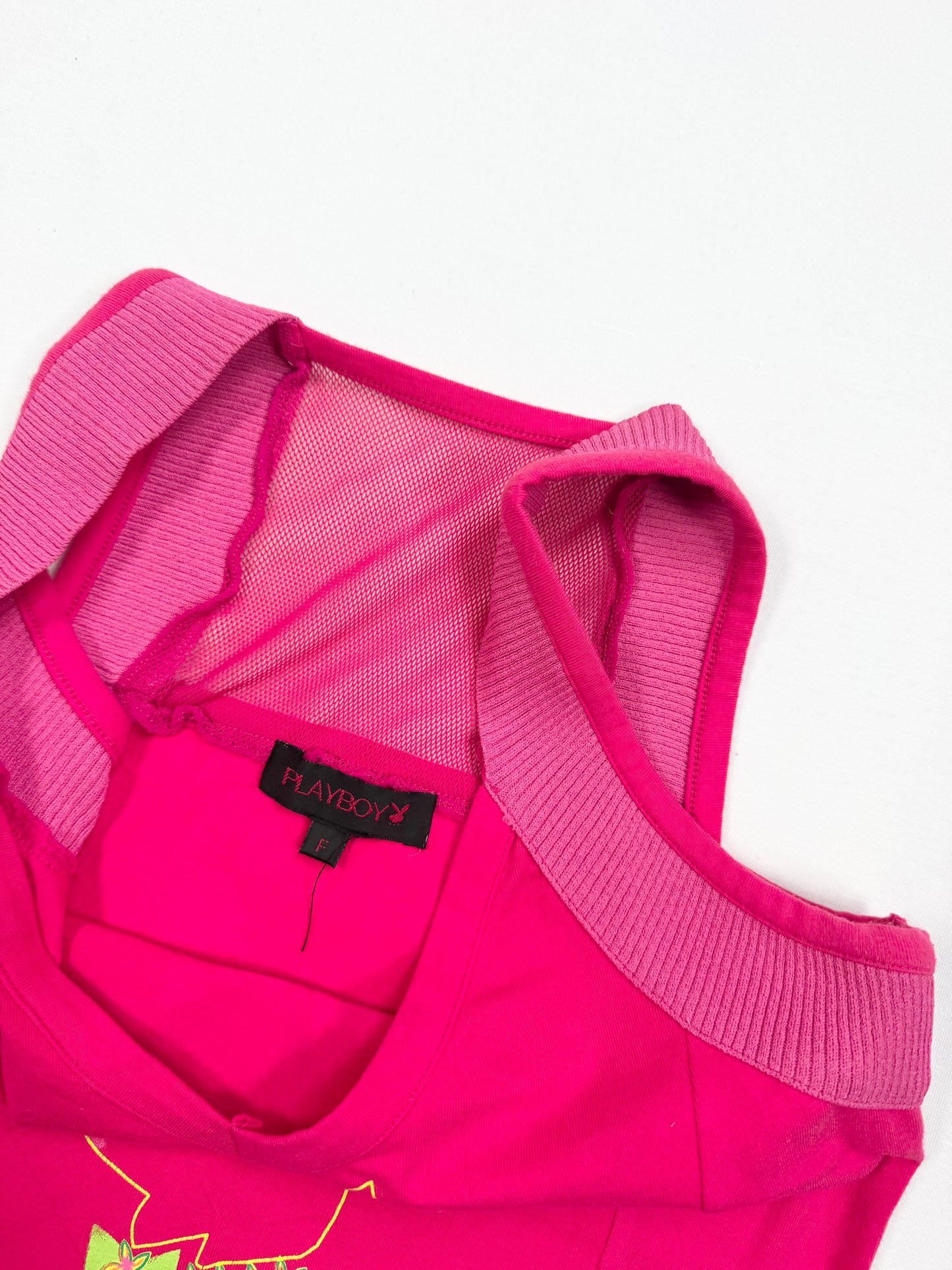 Pink Tropical Playboy Tank ♡ S