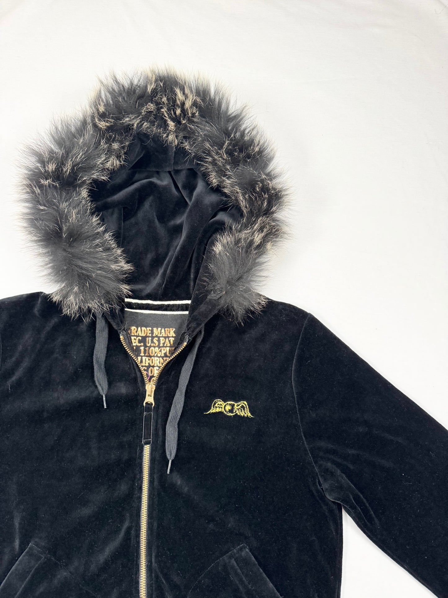 Von Dutch Velour Fur Hood Zip Up ♡ S
