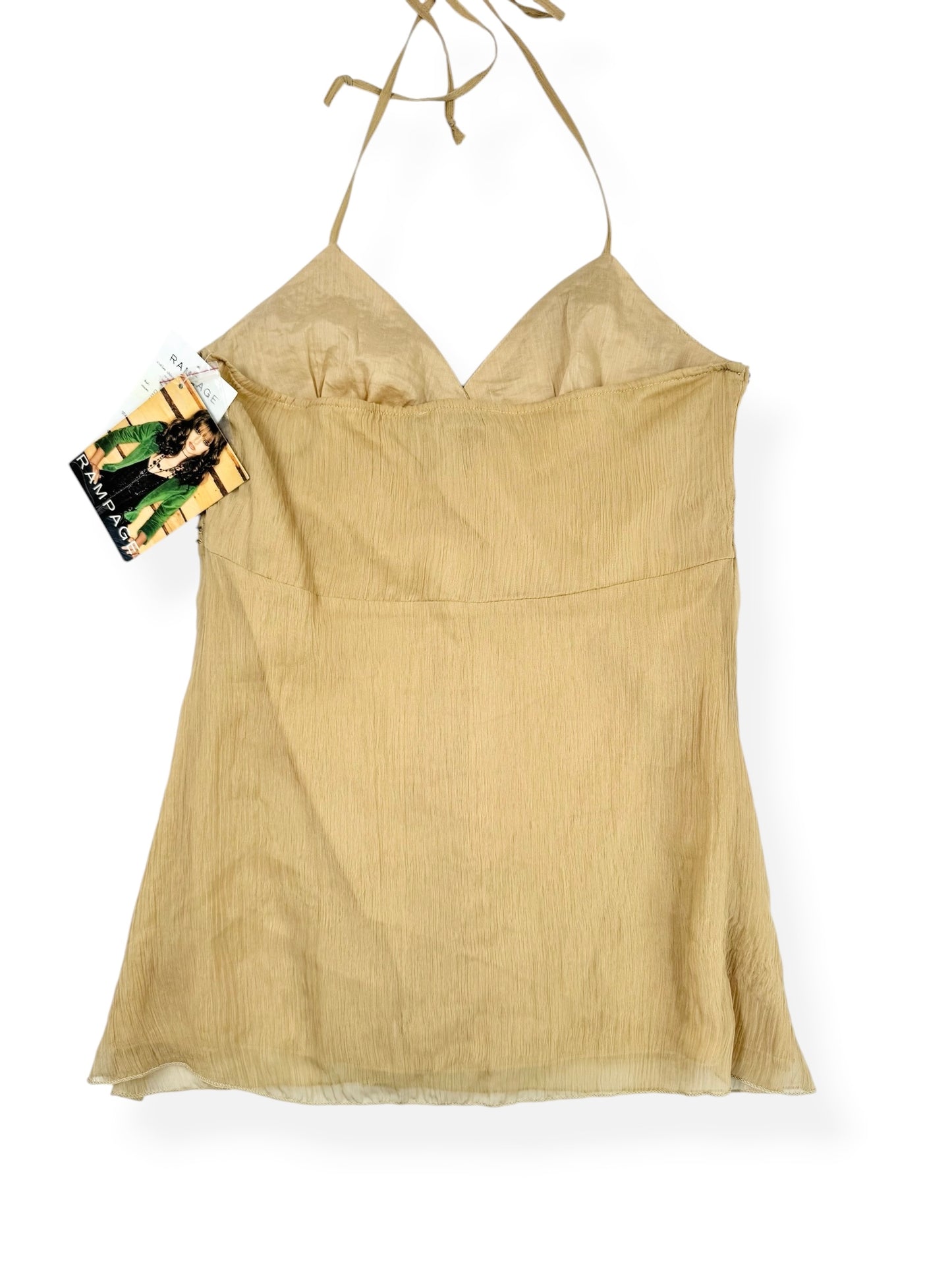 Rampage Beige Beaded Halter Cami ♡ S