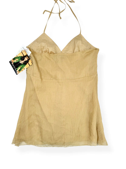 Rampage Beige Beaded Halter Cami ♡ S