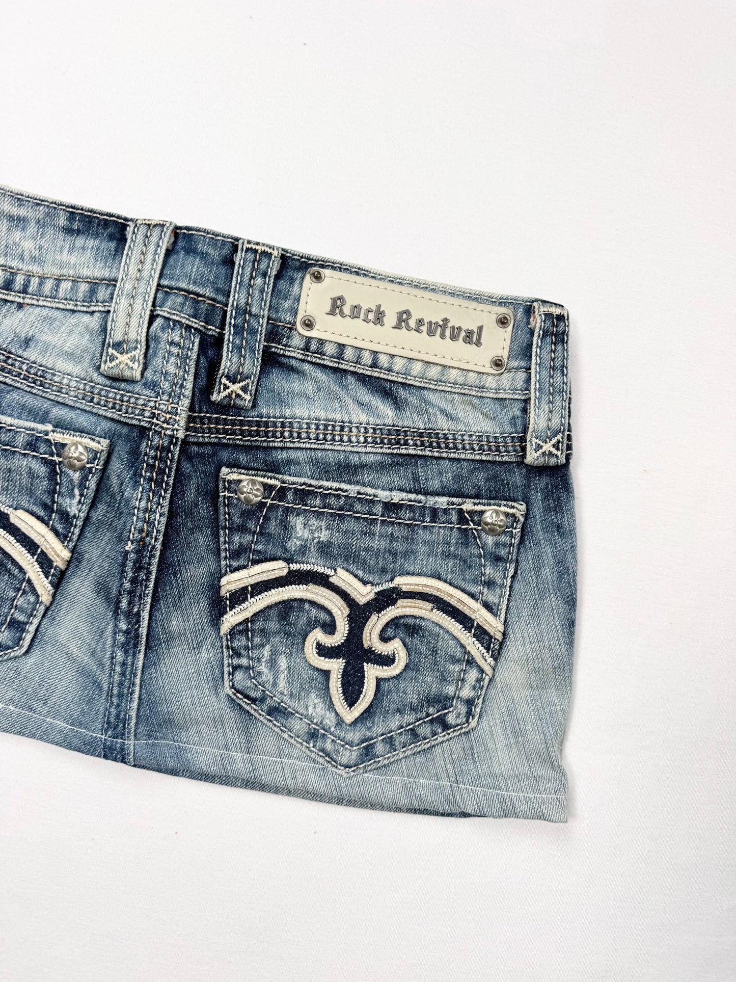 Rock Revival Denim Mini Skirt ♡ 25”